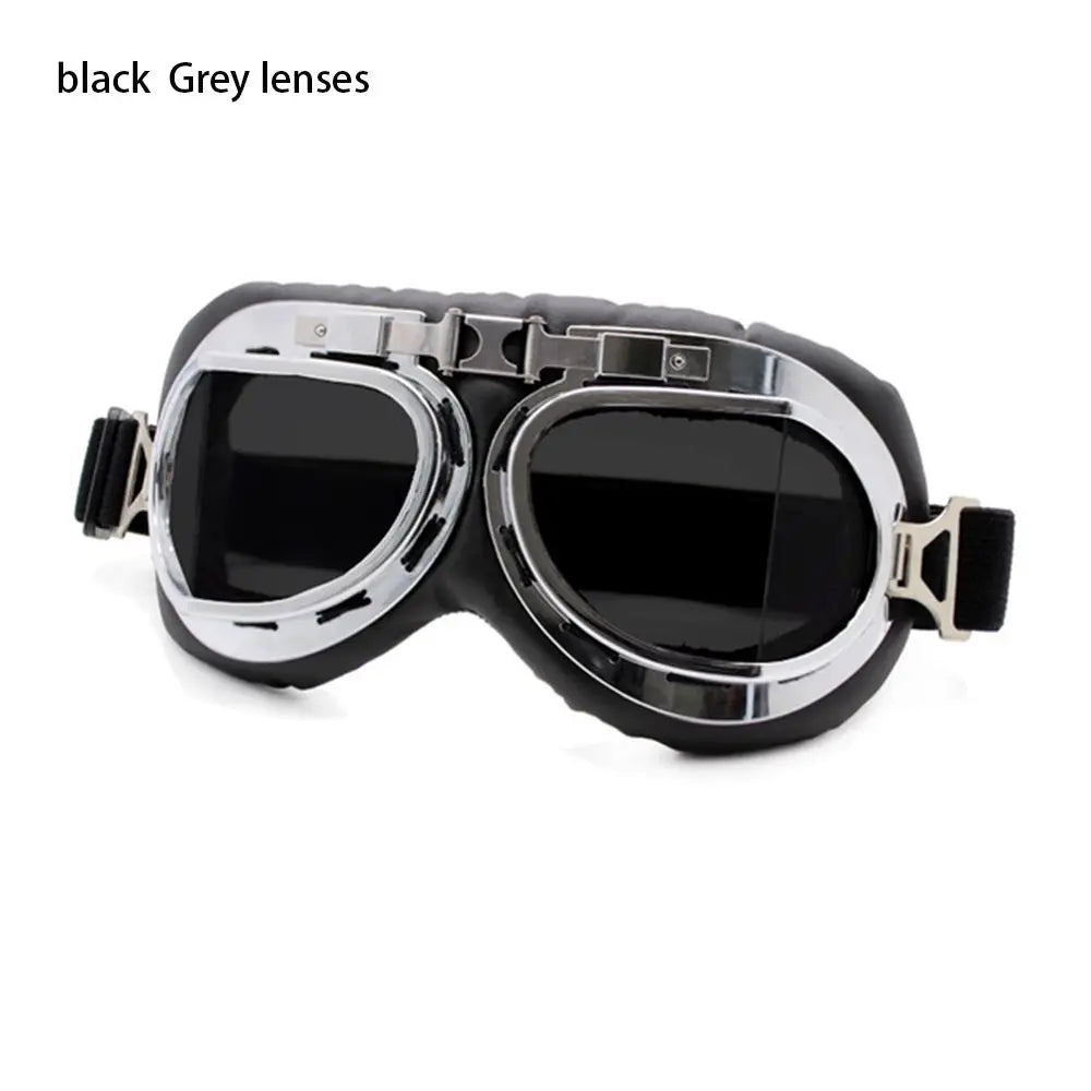 Retro Vintage Pilot Goggles Motor Protective Gear Glasses For Motorcycle Cruiser Cafe Scooter