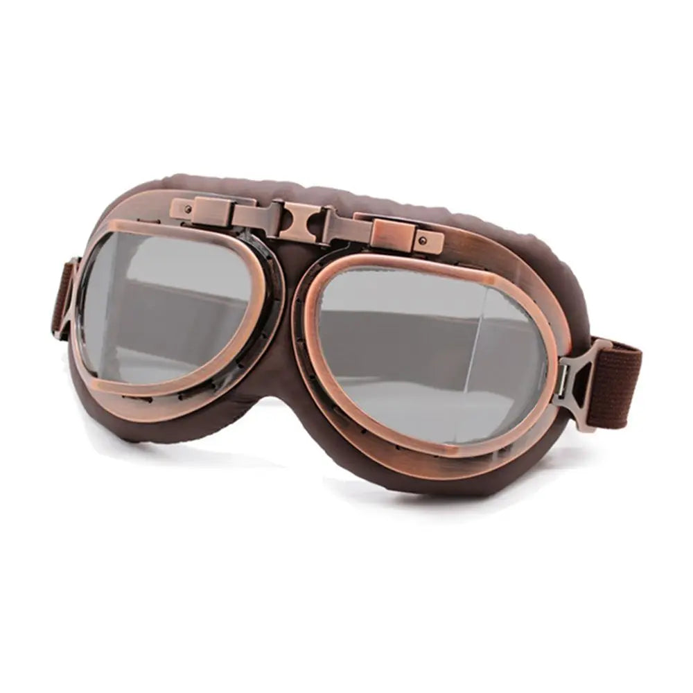 Retro Vintage Pilot Goggles Motor Protective Gear Glasses For Motorcycle Cruiser Cafe Scooter
