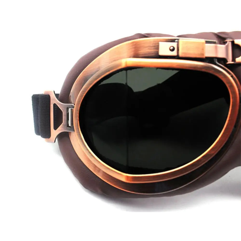 Retro Vintage Pilot Goggles Motor Protective Gear Glasses For Motorcycle Cruiser Cafe Scooter