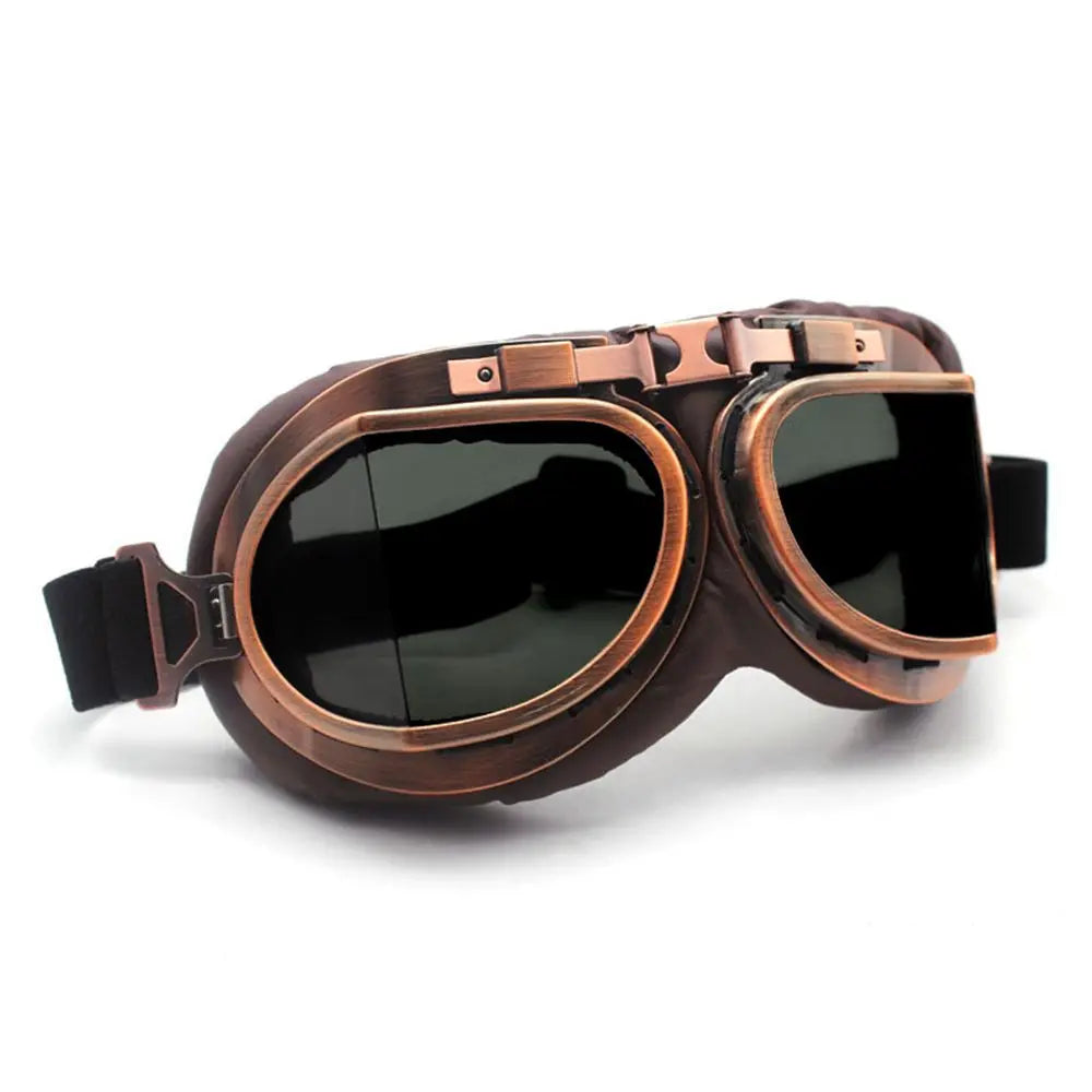 Retro Vintage Pilot Goggles Motor Protective Gear Glasses For Motorcycle Cruiser Cafe Scooter