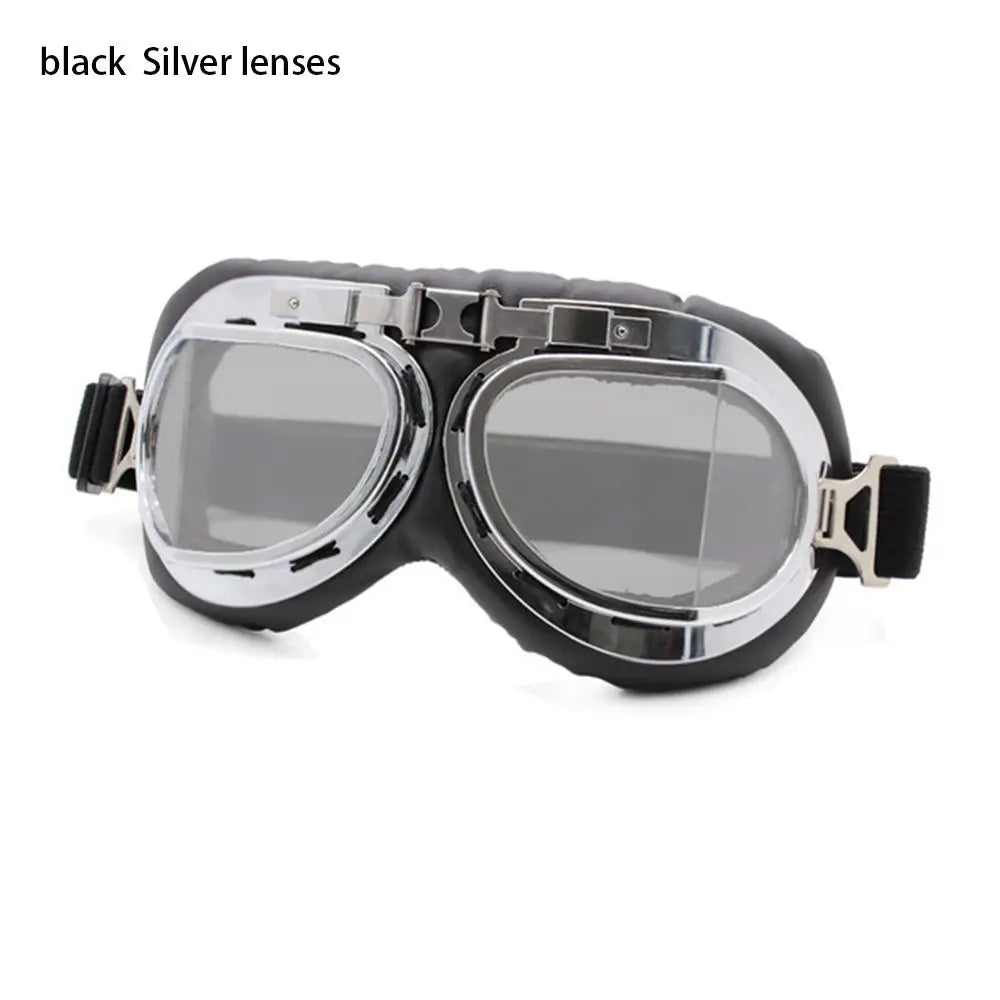 Retro Vintage Pilot Goggles Motor Protective Gear Glasses For Motorcycle Cruiser Cafe Scooter