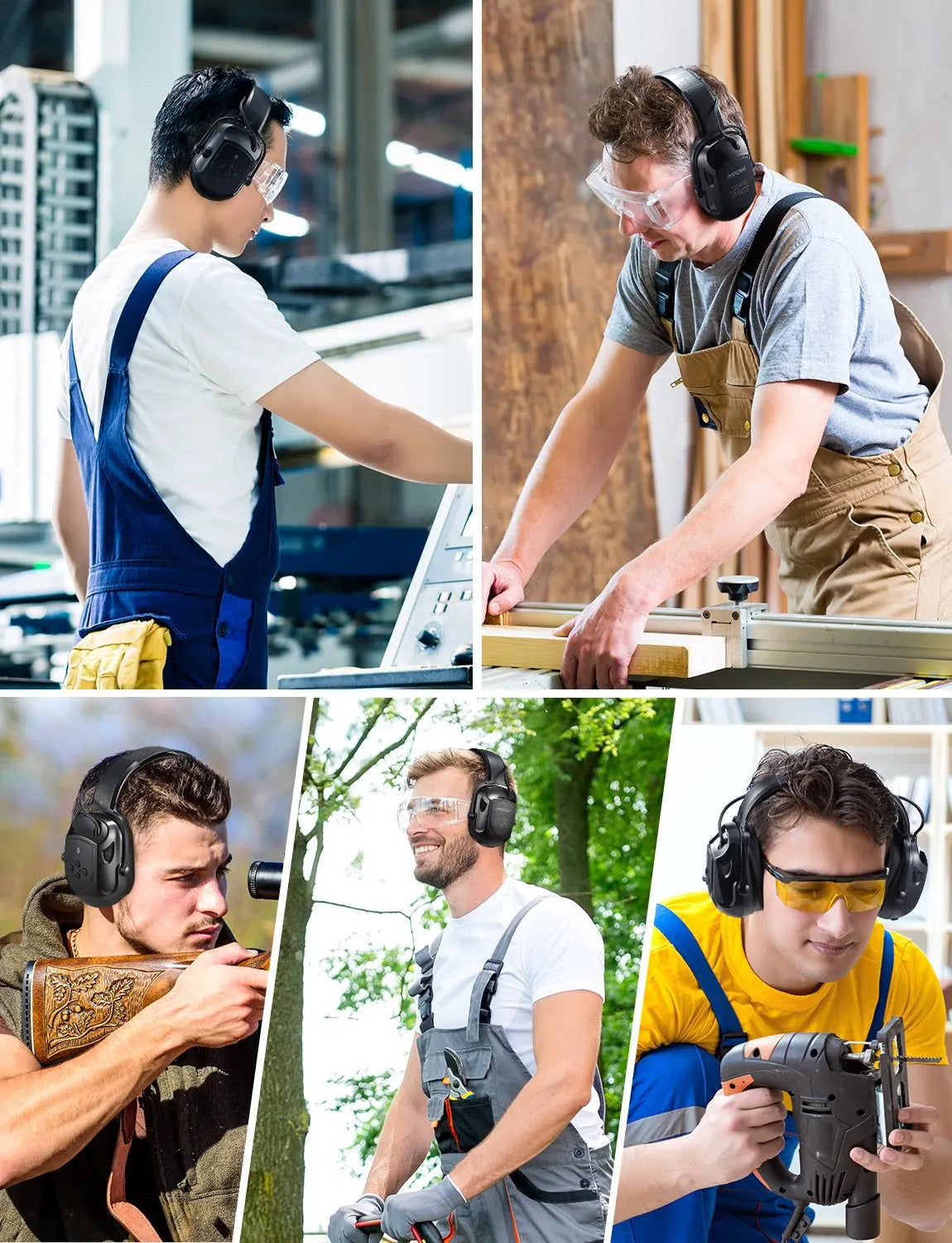 Mpow Upgraded Bluetooth Noise Reduction Ear Muffs Safety NRR 29dB/SNR 36dB Adjustable Hearing Protection Ear Defender Headphones
