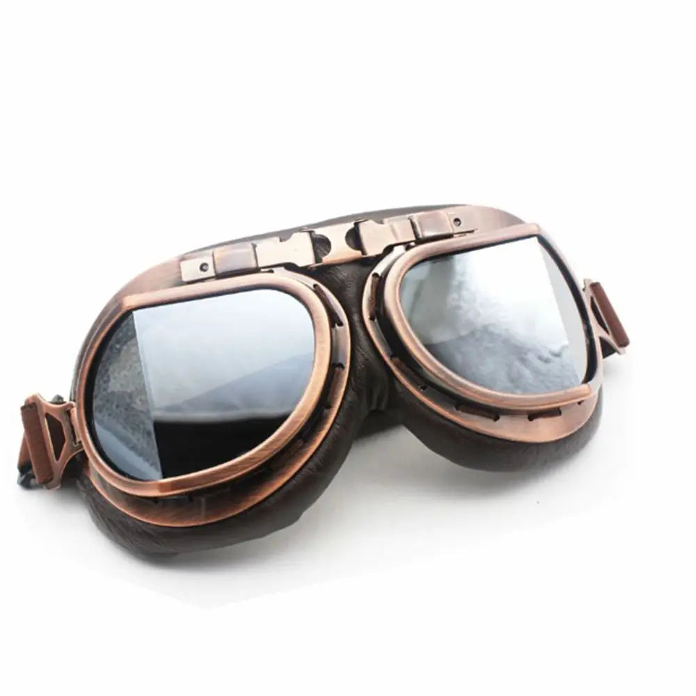 Retro Vintage Pilot Goggles Motor Protective Gear Glasses For Motorcycle Cruiser Cafe Scooter