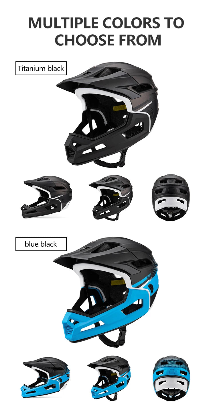 Eastinear's New Adult Bicycle Helmet Full-face Detachable Outdoor Sports Motorcycle Skateboard Riding Helmet