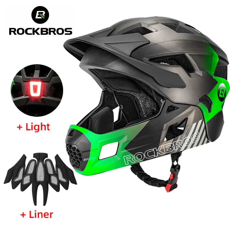 ROCKBROS Kids Detachable Full Face Bike helmet Children's Sports Cycling MTB Motorcycle Skateboarding Skating Helmet for Child
