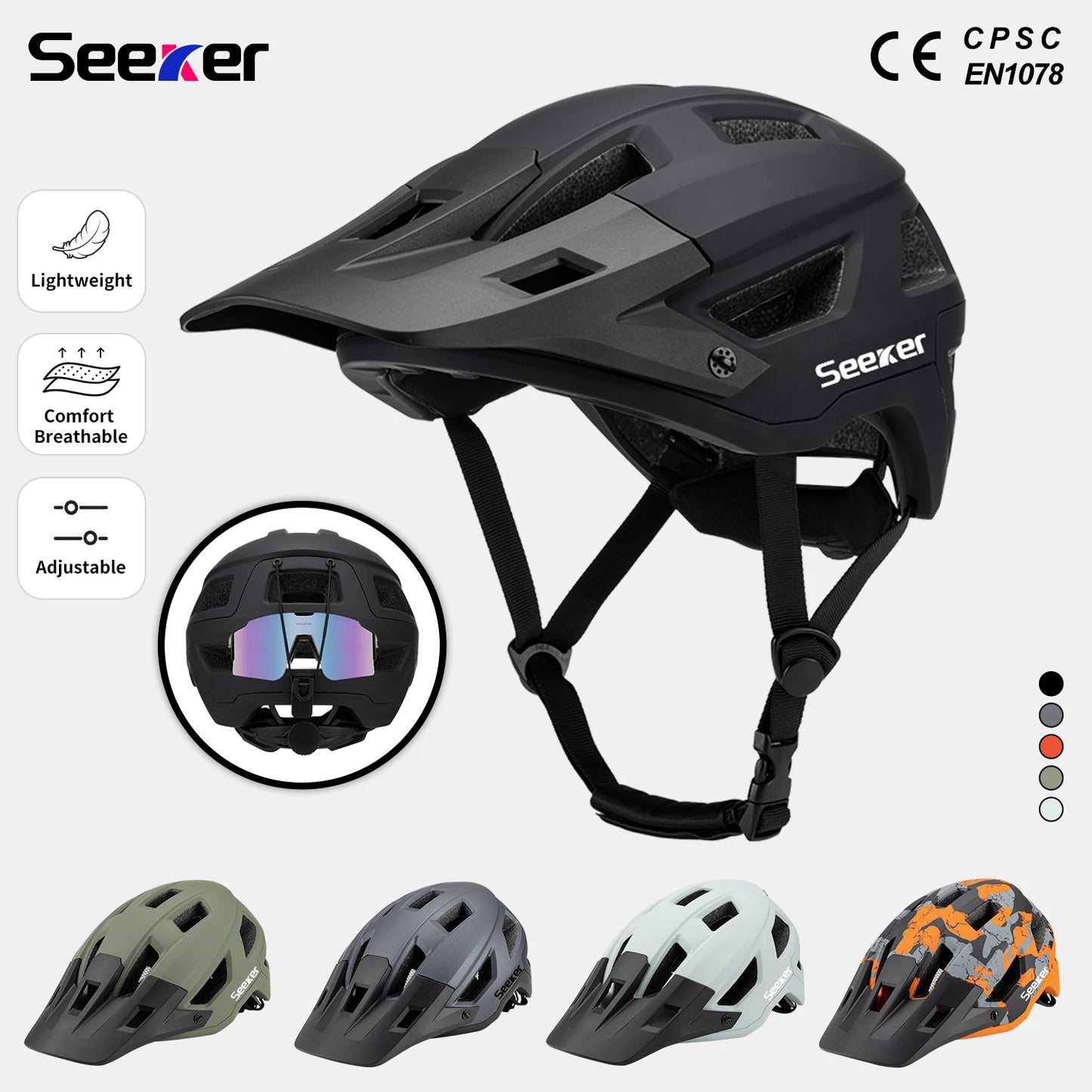 Seeker Men And Women Bicycle Helmets Lightweight Integrated Road Mountain Bike Racing Helmets Outdoor Sports Riding Equipment