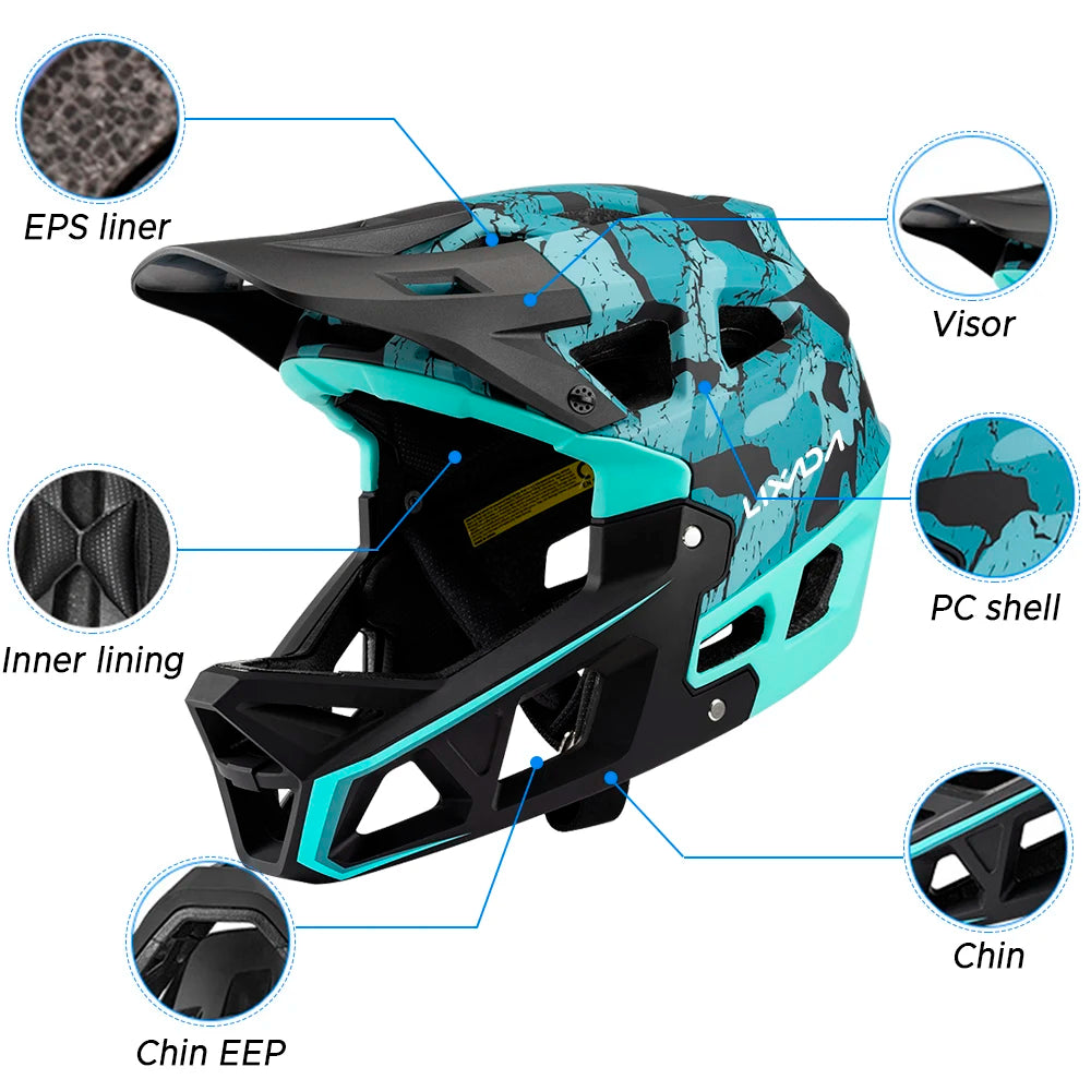 Full Face Mountain Bike Helmet Adult Racing Downhill MTB Helmet for Mountain Bike for Cycling Safety Equipment