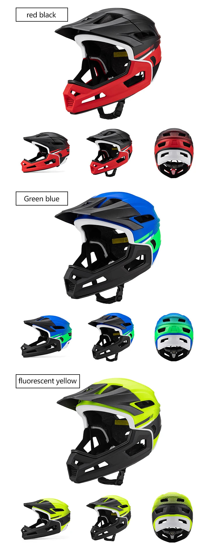 Eastinear's New Adult Bicycle Helmet Full-face Detachable Outdoor Sports Motorcycle Skateboard Riding Helmet