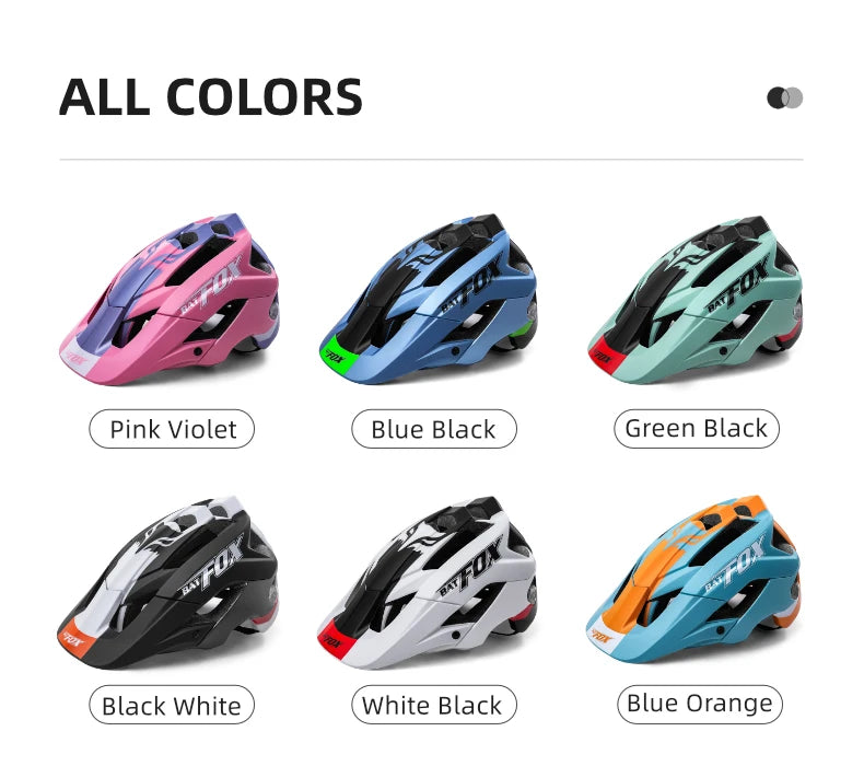 Batfox mtb helmet Size M Bicycle Helmet Men Women Molded Mountain Bike Ultralight Cycling Helmets