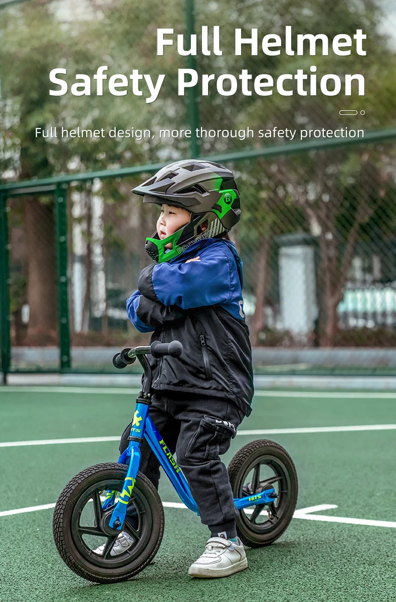 ROCKBROS Kids Detachable Full Face Bike helmet Children's Sports Cycling MTB Motorcycle Skateboarding Skating Helmet for Child