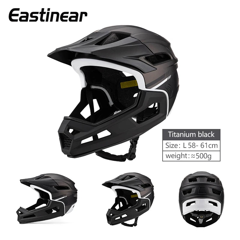 Eastinear's New Adult Bicycle Helmet Full-face Detachable Outdoor Sports Motorcycle Skateboard Riding Helmet