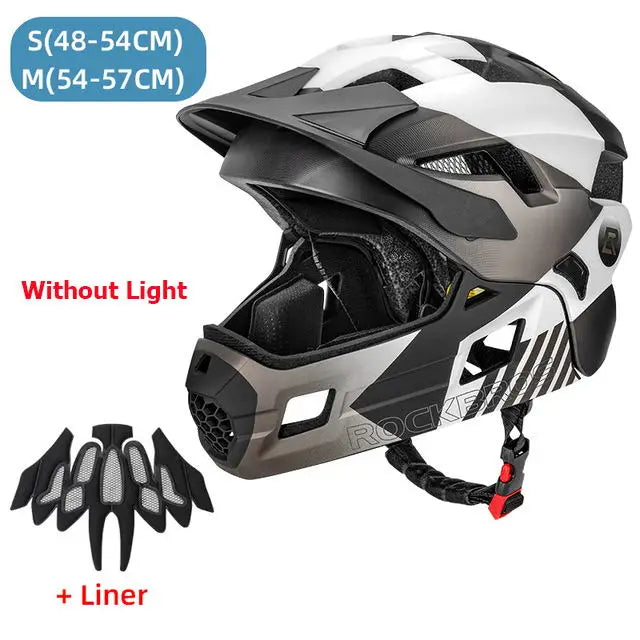 ROCKBROS Kids Detachable Full Face Bike helmet Children's Sports Cycling MTB Motorcycle Skateboarding Skating Helmet for Child