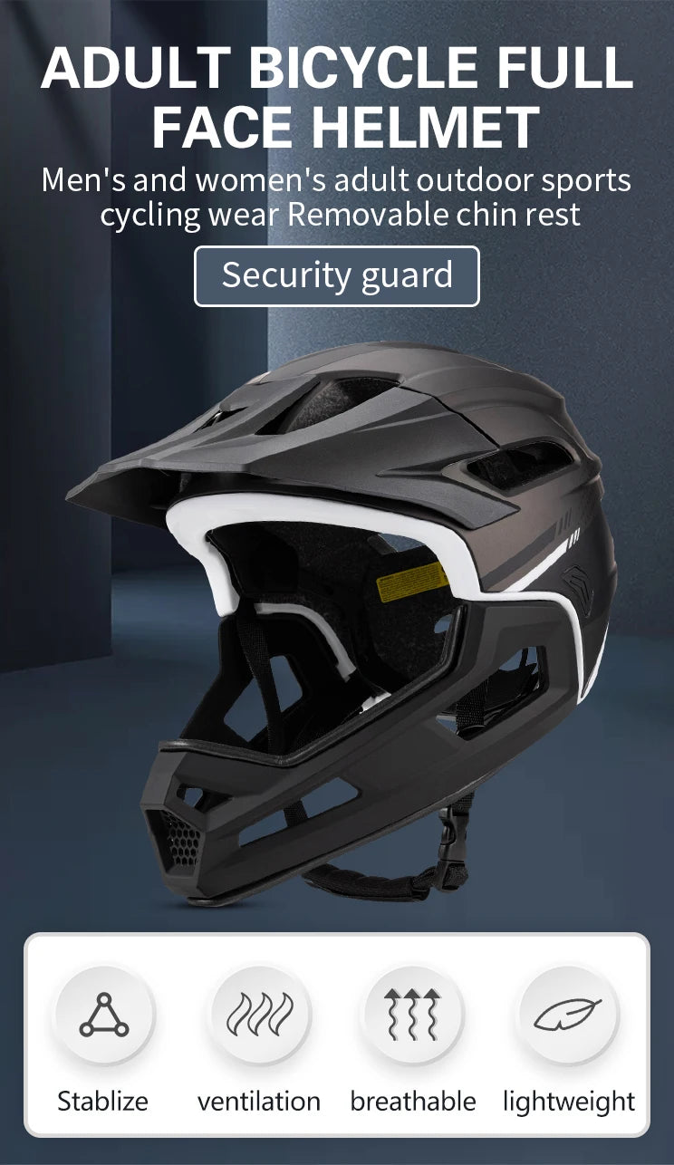 Eastinear's New Adult Bicycle Helmet Full-face Detachable Outdoor Sports Motorcycle Skateboard Riding Helmet