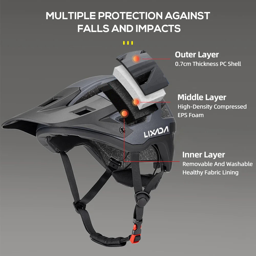 Bike Helmet for Men and Women Mountain Helmet Road Bike Helmet 55-61cm Adjustable Dial Removable Visor Ventilation 14 Air Vents