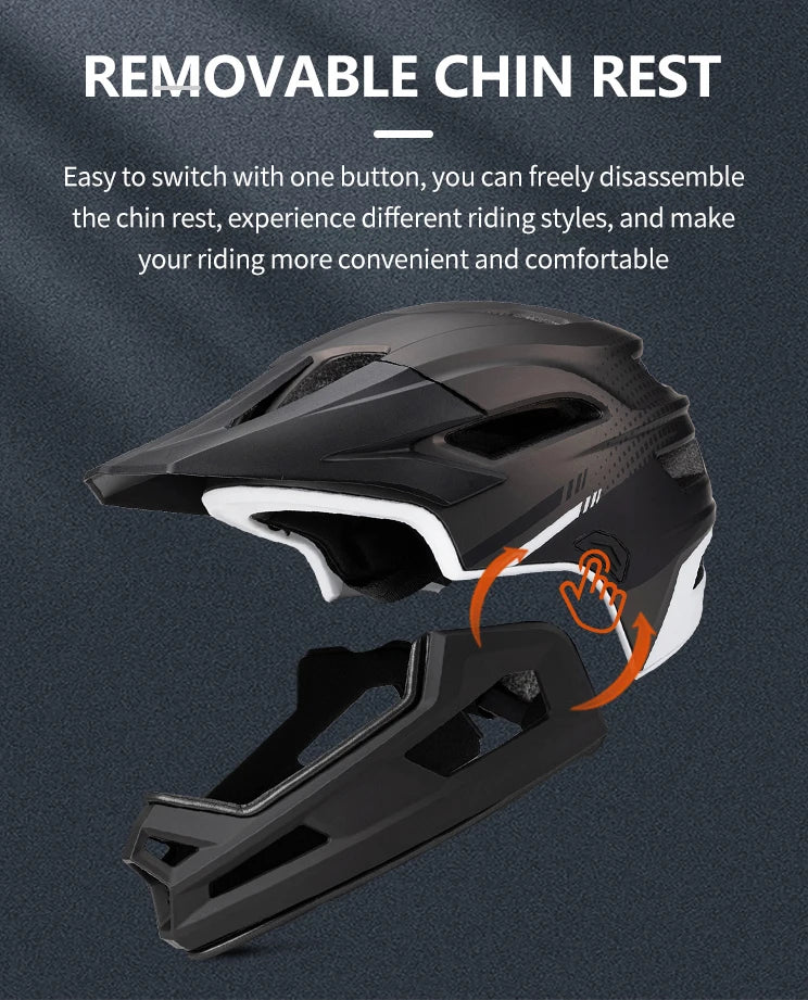 Eastinear's New Adult Bicycle Helmet Full-face Detachable Outdoor Sports Motorcycle Skateboard Riding Helmet