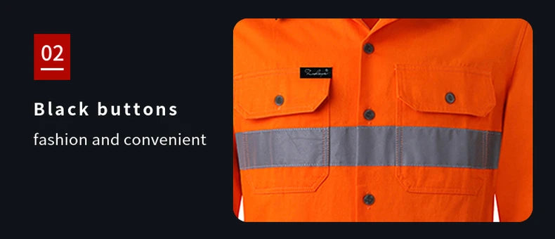 Hi Vis Shirt for Men Long Sleeve Cotton Work Shirt Pockets Safety Reflective Working Shirt High Visibility Workwear