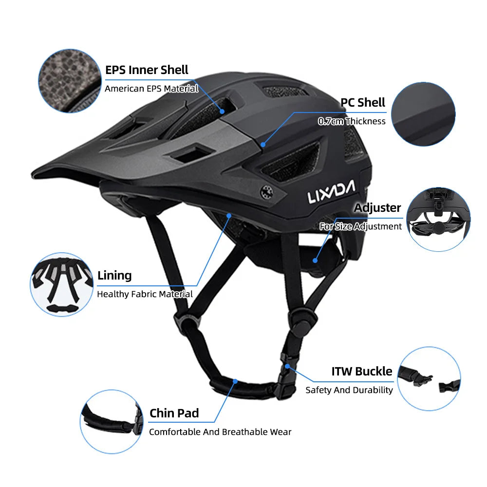 Bike Helmet for Men and Women Mountain Helmet Road Bike Helmet 55-61cm Adjustable Dial Removable Visor Ventilation 14 Air Vents