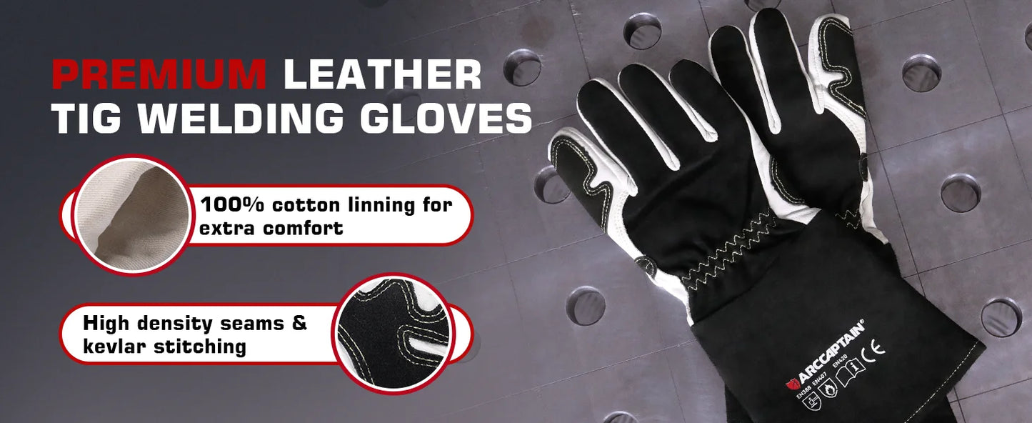 ARCCAPTAIN Welding Glove 14 inch Multifunctional Work Welding Gloves Goatskin Leather Protection For Welders Against Scalding