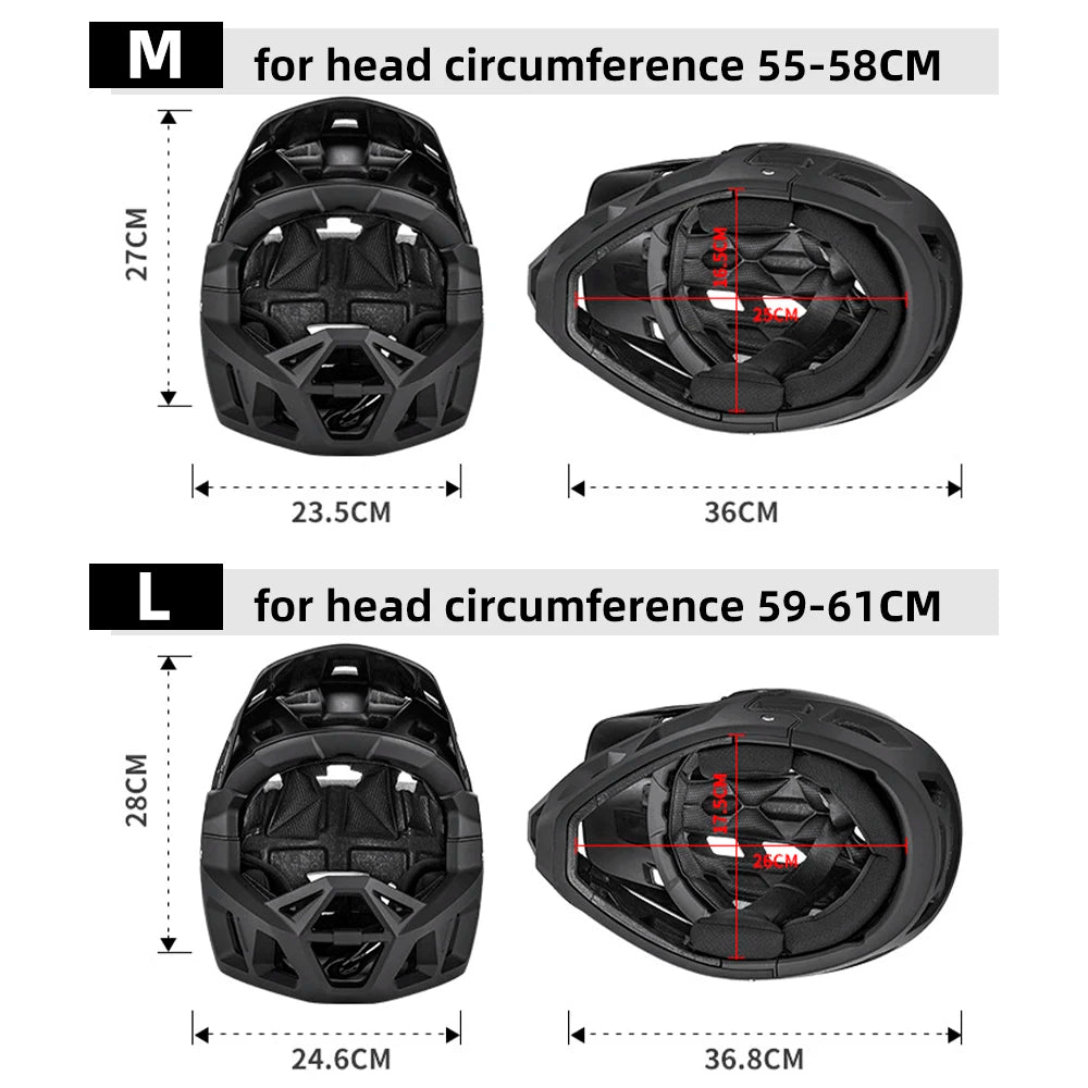 Full Face Mountain Bike Helmet Adult Racing Downhill MTB Helmet for Mountain Bike for Cycling Safety Equipment
