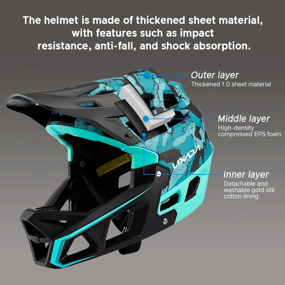 Full Face Mountain Bike Helmet Adult Racing Downhill MTB Helmet for Mountain Bike for Cycling Safety Equipment