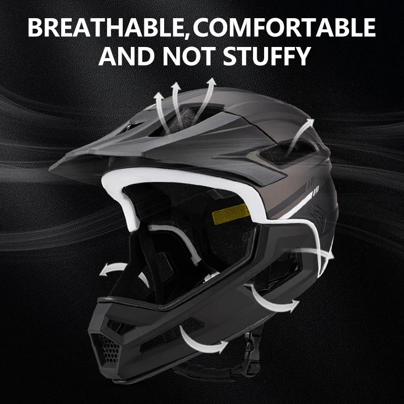 Eastinear's New Adult Bicycle Helmet Full-face Detachable Outdoor Sports Motorcycle Skateboard Riding Helmet