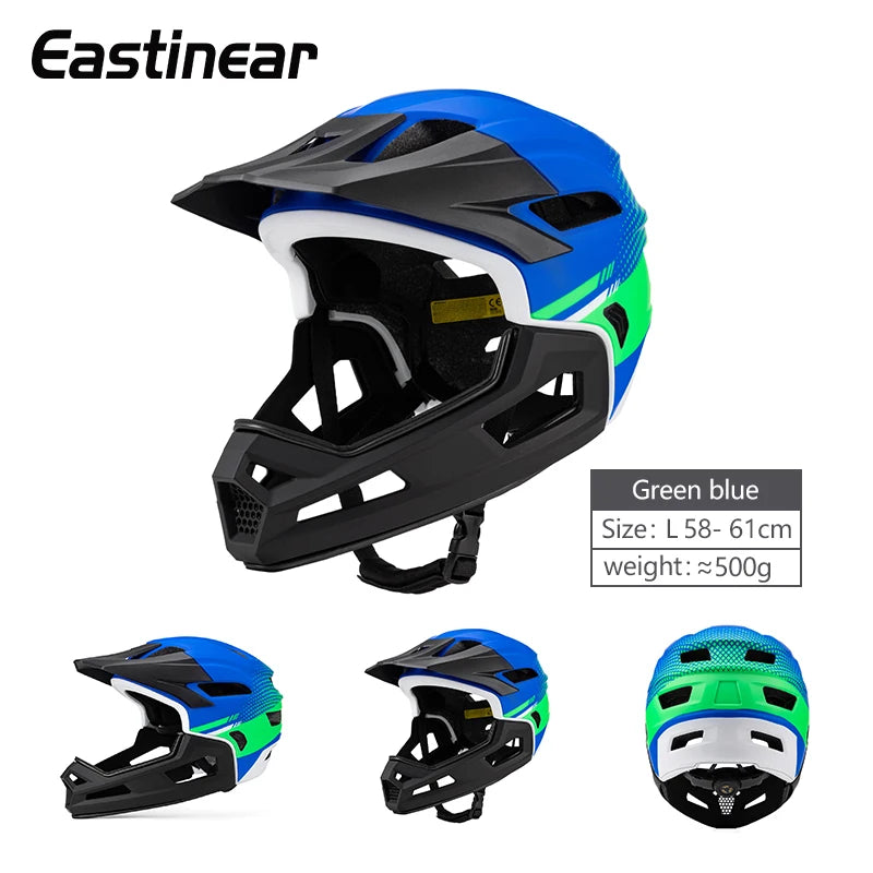 Eastinear's New Adult Bicycle Helmet Full-face Detachable Outdoor Sports Motorcycle Skateboard Riding Helmet