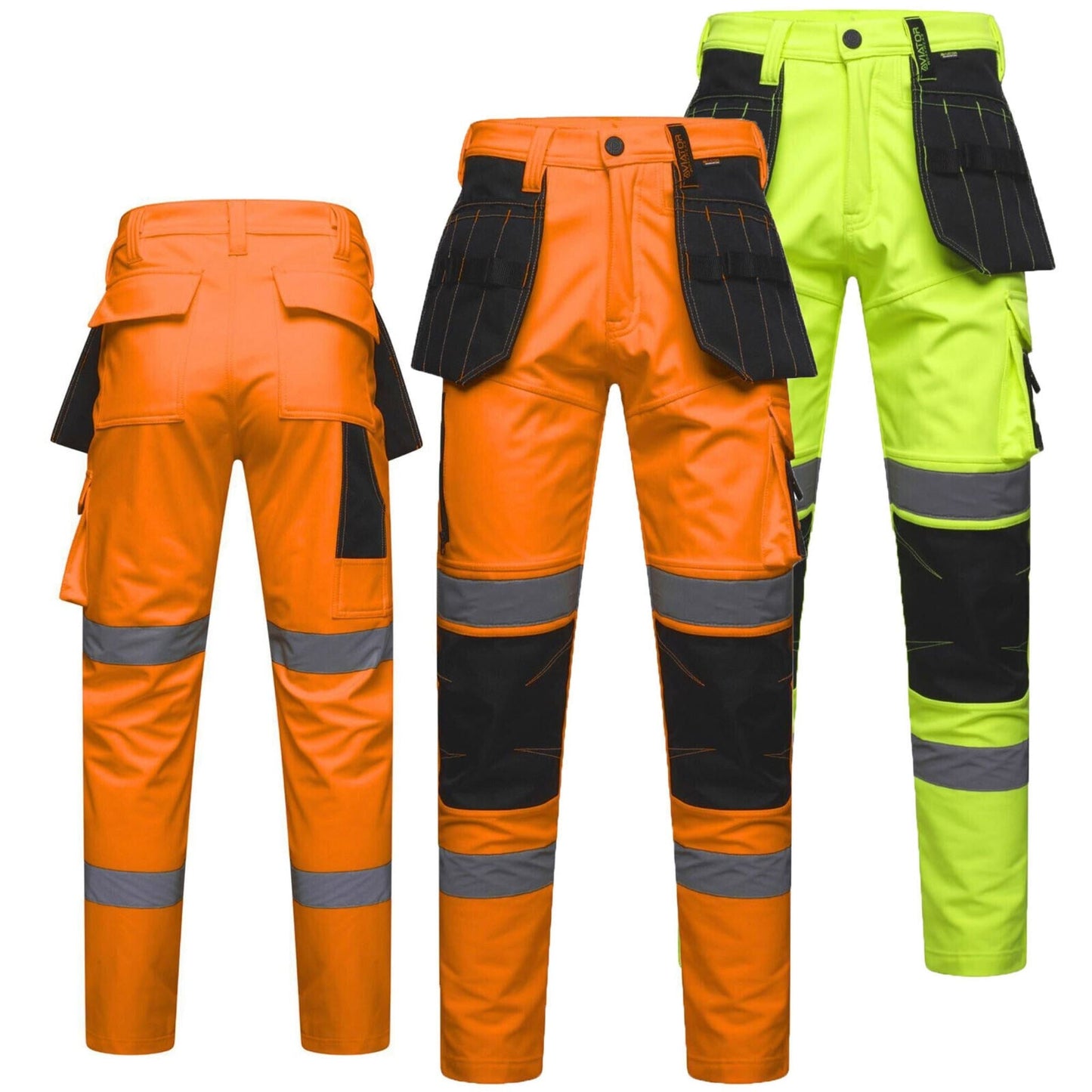 Men's Hi Vis Softshell Cargo Trousers - AV059-0