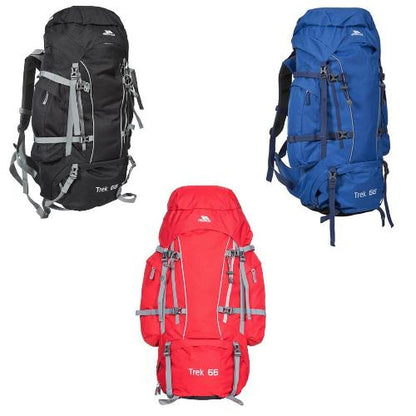 Trespass 'Trek' 66 Litre Camping Hiking Bag Travel Backpack-0