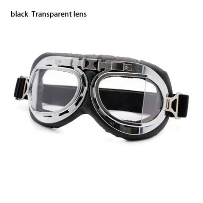 Retro Vintage Pilot Goggles Motor Protective Gear Glasses For Motorcycle Cruiser Cafe Scooter