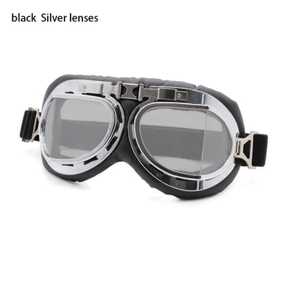 Retro Vintage Pilot Goggles Motor Protective Gear Glasses For Motorcycle Cruiser Cafe Scooter