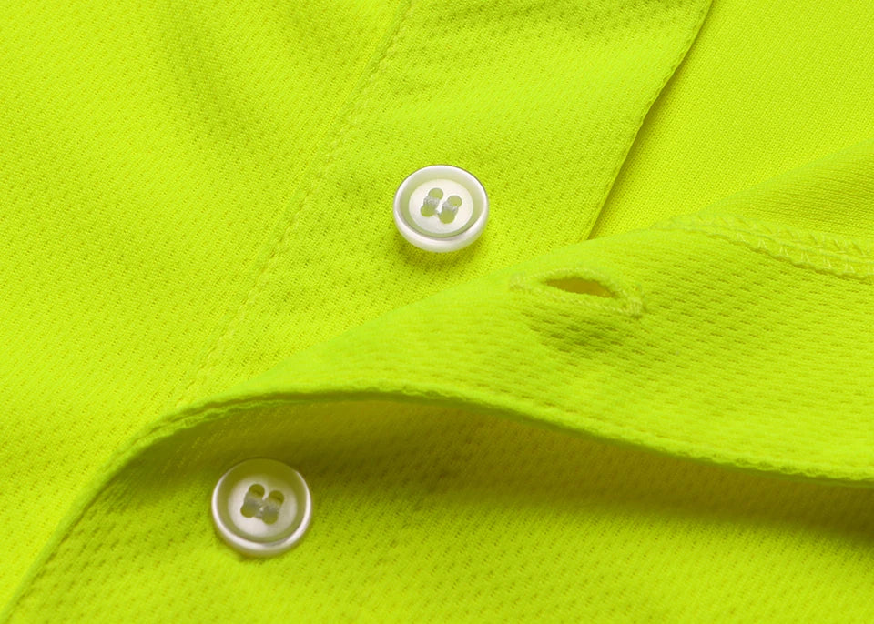 Hi vis work shirt Long Sleeve Safety Polo Shirt Orange High Visibility Reflective Shirt With Pockets