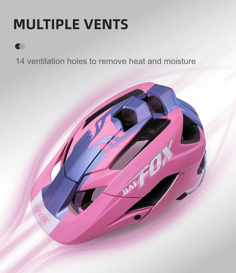 Batfox mtb helmet Size M Bicycle Helmet Men Women Molded Mountain Bike Ultralight Cycling Helmets