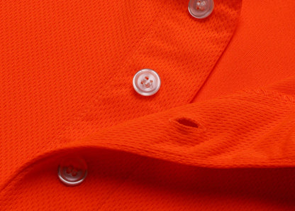 Hi vis work shirt Long Sleeve Safety Polo Shirt Orange High Visibility Reflective Shirt With Pockets