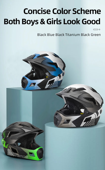 ROCKBROS Kids Detachable Full Face Bike helmet Children's Sports Cycling MTB Motorcycle Skateboarding Skating Helmet for Child