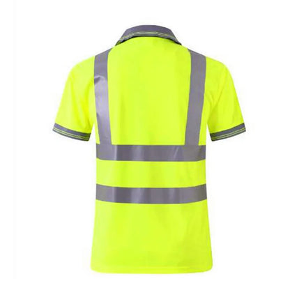 Men Shirts Night Work Reflective Workwear Short Sleeve Quick Dry Work Clothes for Men Breathable T-shirt High Visibility Tops