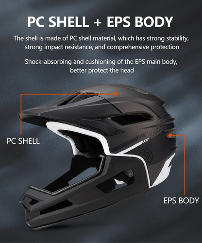 Eastinear's New Adult Bicycle Helmet Full-face Detachable Outdoor Sports Motorcycle Skateboard Riding Helmet