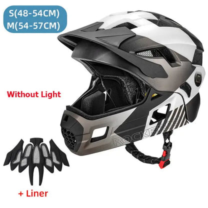 ROCKBROS Kids Detachable Full Face Bike helmet Children's Sports Cycling MTB Motorcycle Skateboarding Skating Helmet for Child