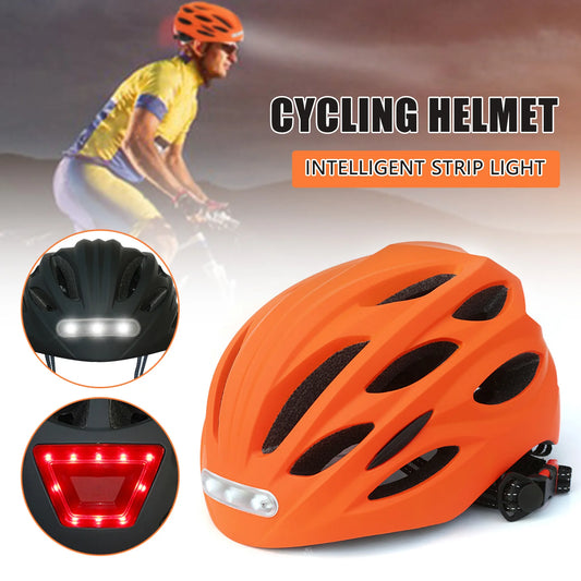 Bike Helmet with LED Light,Outdoor Breathable Cycling Safety Helmet for Unisex,Professional Safe Smart Cap Bicycle Accessories