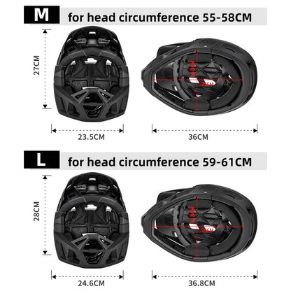 Full Face Mountain Bike Helmet Adult Racing Downhill MTB Helmet for Mountain Bike for Cycling Safety Equipment