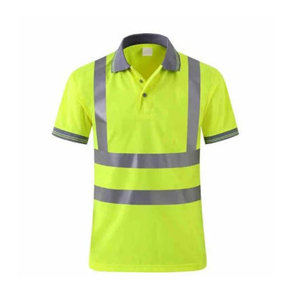 Men Shirts Night Work Reflective Workwear Short Sleeve Quick Dry Work Clothes for Men Breathable T-shirt High Visibility Tops