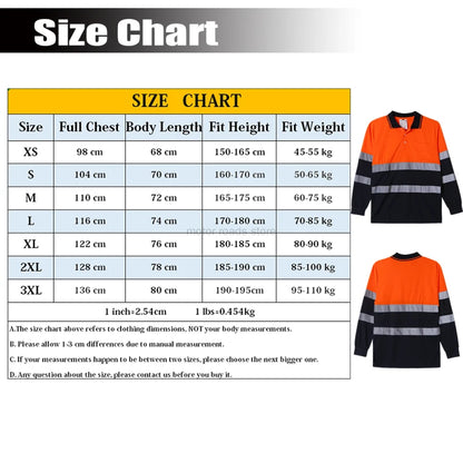 Hi vis work shirt Long Sleeve Safety Polo Shirt Orange High Visibility Reflective Shirt With Pockets