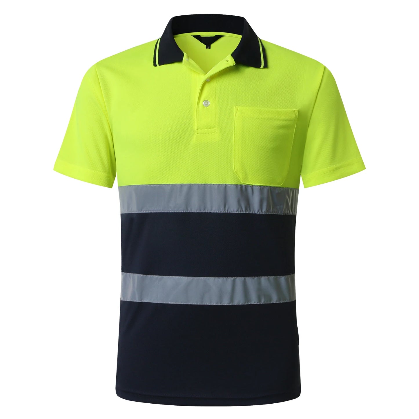 Hi vis work shirt Long Sleeve Safety Polo Shirt Orange High Visibility Reflective Shirt With Pockets