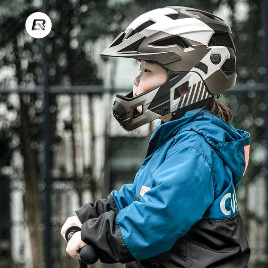 ROCKBROS Kids Detachable Full Face Bike helmet Children's Sports Cycling MTB Motorcycle Skateboarding Skating Helmet for Child