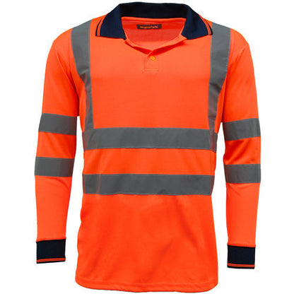 HV005 Hi Vis Long Sleeve Polo Shirt-1