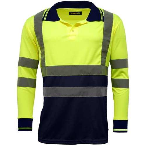 HV005 Hi Vis Long Sleeve Polo Shirt-4