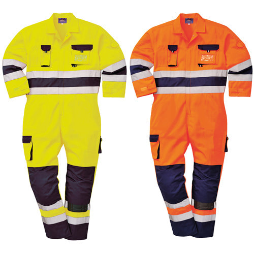 Portwest TX55 Nantes Hi Vis Overalls with Kneepad Pockets-0